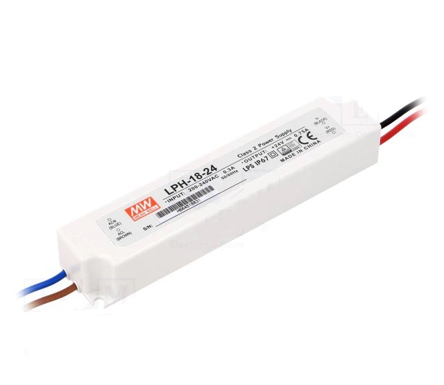 LED TRAFO 24VDC 18W-MEANWELL